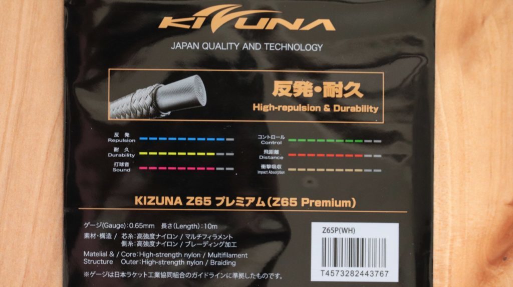 KIZUNA Z65 Premium パッケージ裏