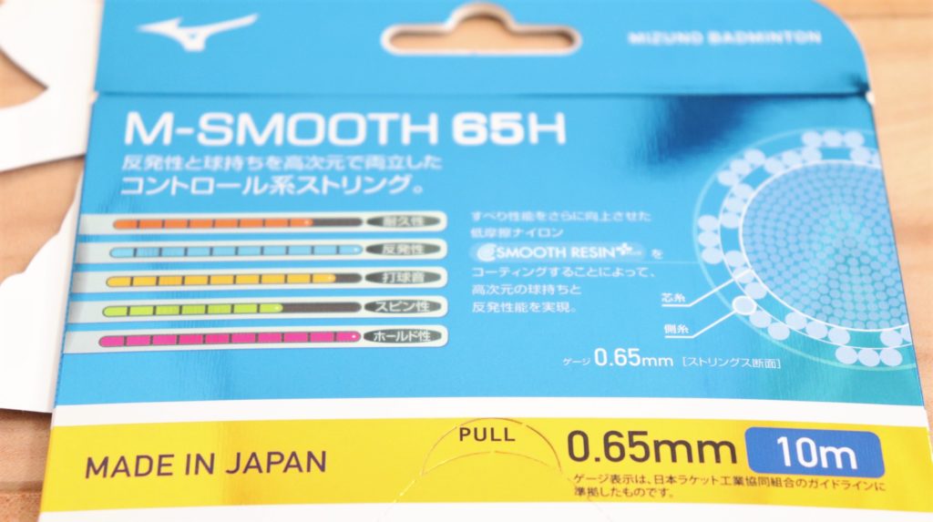 MIZUNO M-SMOOTH65Hのパッケージ 裏面